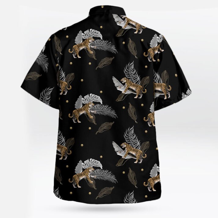 Tiger Palm Leaf Men's Hawaiian Shirts