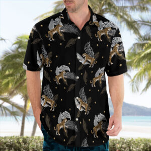 Tiger Palm Leaf Men's Hawaiian Shirts