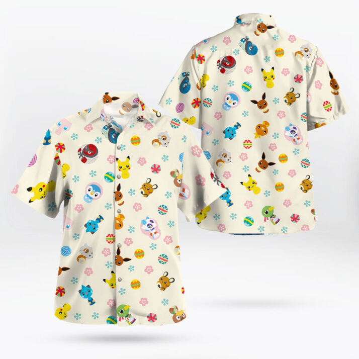 Tiny Pokémon Button-Up Hawaiian Shirt