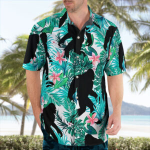 Tropical Bigfoot Hawaiian Shirts -Sasquatch Summer Beach Button Up Shirt