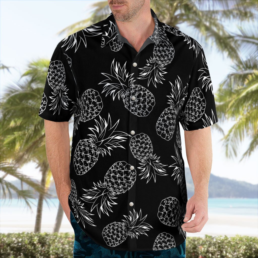 Tropical Black and White Pineapple Shirt