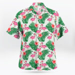 Tropical Flamingo Hawaiian Shirt men, women Green Pattern