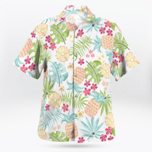Tropical Pineapple Button Up Hawaiian Shirt