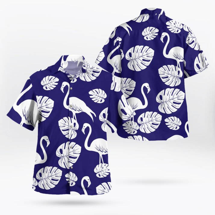 Tropical White Flamingo Hawaiian Shirt