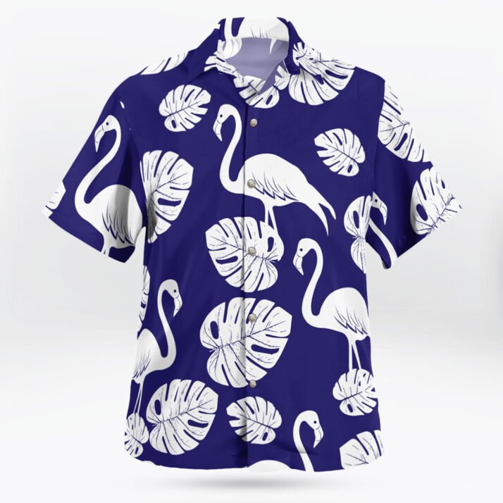 Tropical White Flamingo Hawaiian Shirt