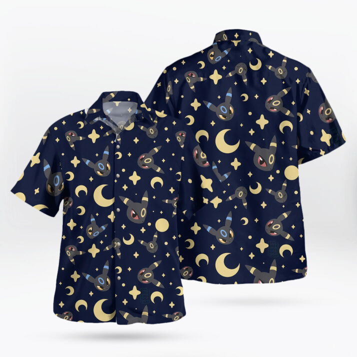 Umbreon Pokemon Hawaiian Shirt – Black Aloha Vibes Button-Up - Image 3