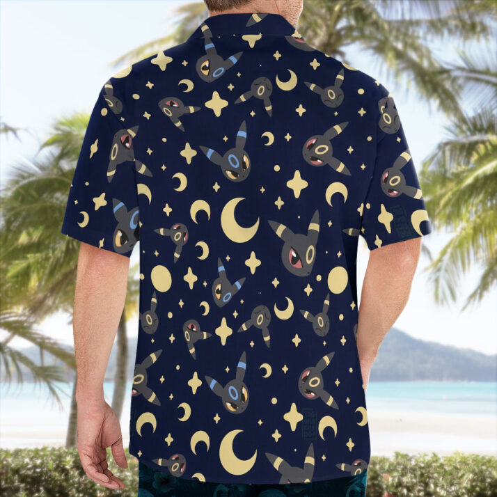 Umbreon Pokemon Hawaiian Shirt – Black Aloha Vibes Button-Up - Image 2