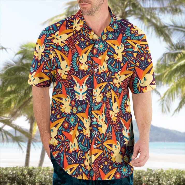 Victini Hawaiian Shirt – Victory Vibes Tropical Style - Image 2