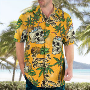 Yellow Pineapple Skull Hawaiian Shirt – Summer Paradise Vibes