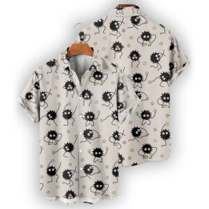 Anime Ghibli Hawaiian Shirt – Soot Sprite Star Candy Button-Up