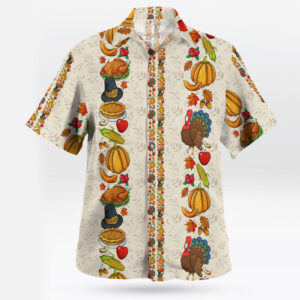 Autumn Feast Hawaiian Shirt – Thanksgiving Turkey & Pumpkin Vibes