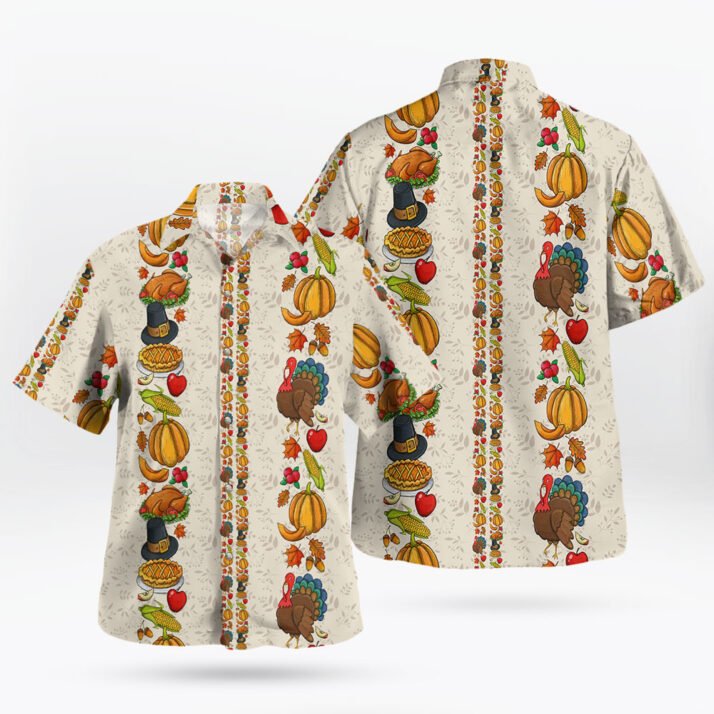 Autumn Feast Hawaiian Shirt – Thanksgiving Turkey & Pumpkin Vibes - Image 3