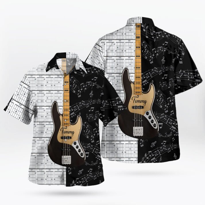 Electric Guitar Music Notes Hawaiian Shirt – Rock the Tropics with Style - Image 3