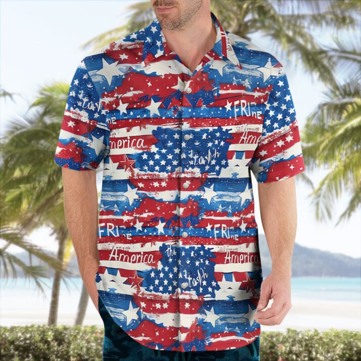 Freedom Splash Americana Hawaiian Shirt