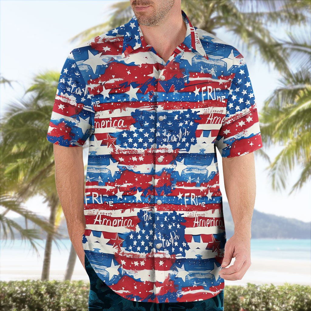 Freedom Splash Americana Hawaiian Shirt