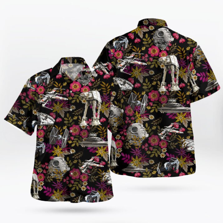Galactic Battle Floral Hawaiian Shirt – Star Wars Inspired Aloha Style