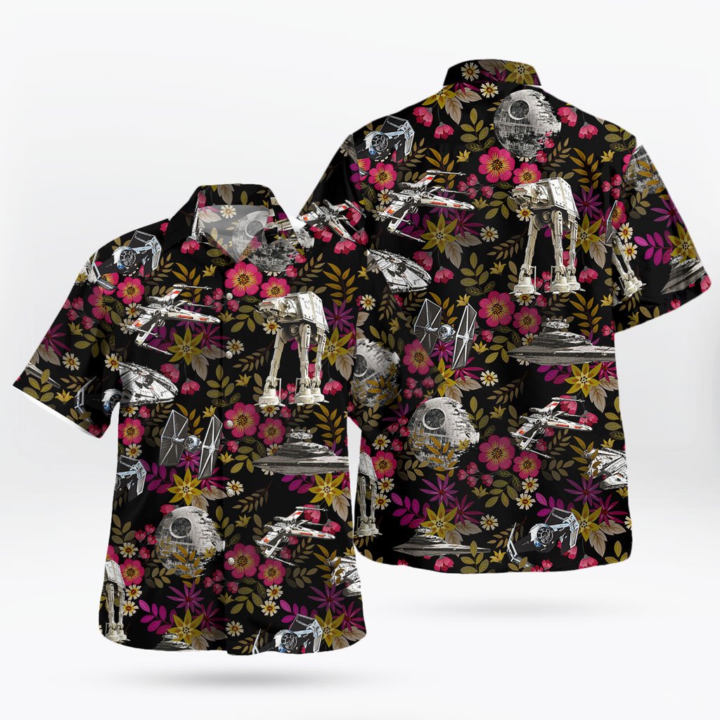 Galactic Battle Floral Hawaiian Shirt – Star Wars Inspired Aloha Style 5 Galactic Battle Floral Hawaiian Shirt – Star Wars Inspired Aloha Style