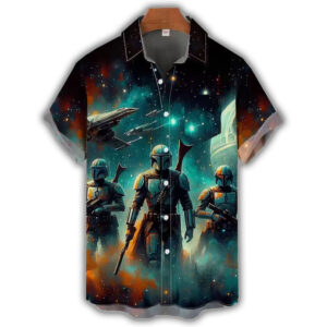 Galaxy Mandalorian Hawaiian Shirt - Space Warrior Style