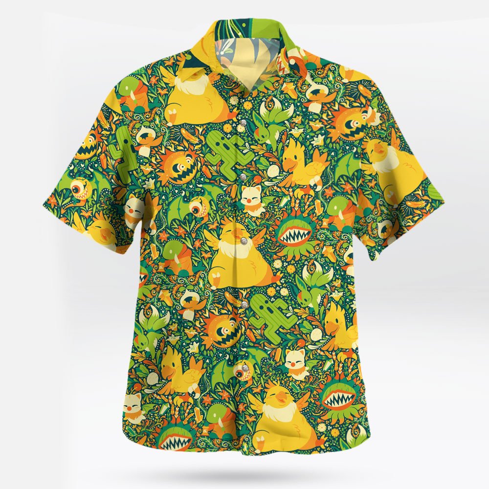 Green Pokemon Hawaiian Shirt – Tropical Anime Summer Shirt 1