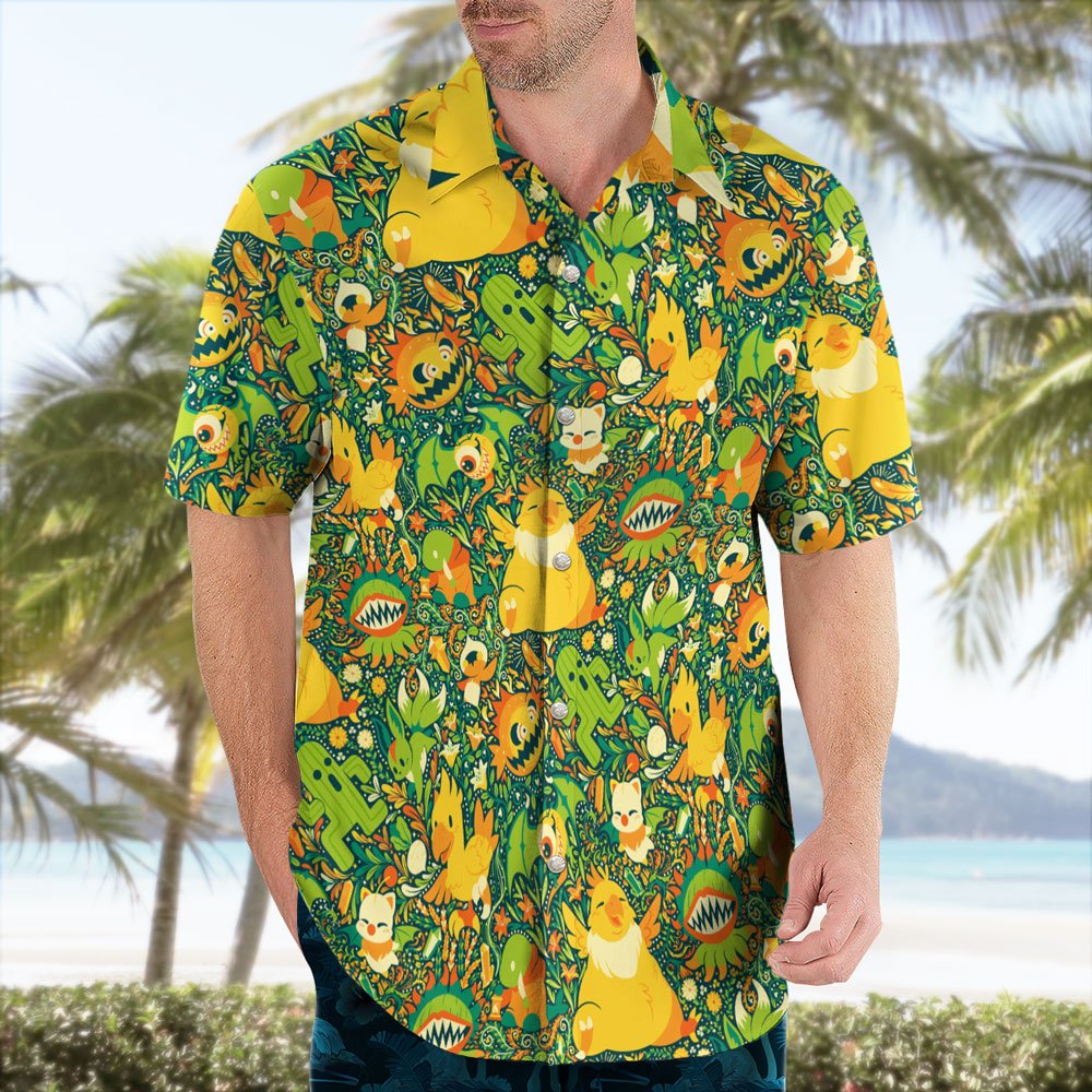 Green Pokemon Hawaiian Shirt – Tropical Anime Summer Shirt 2