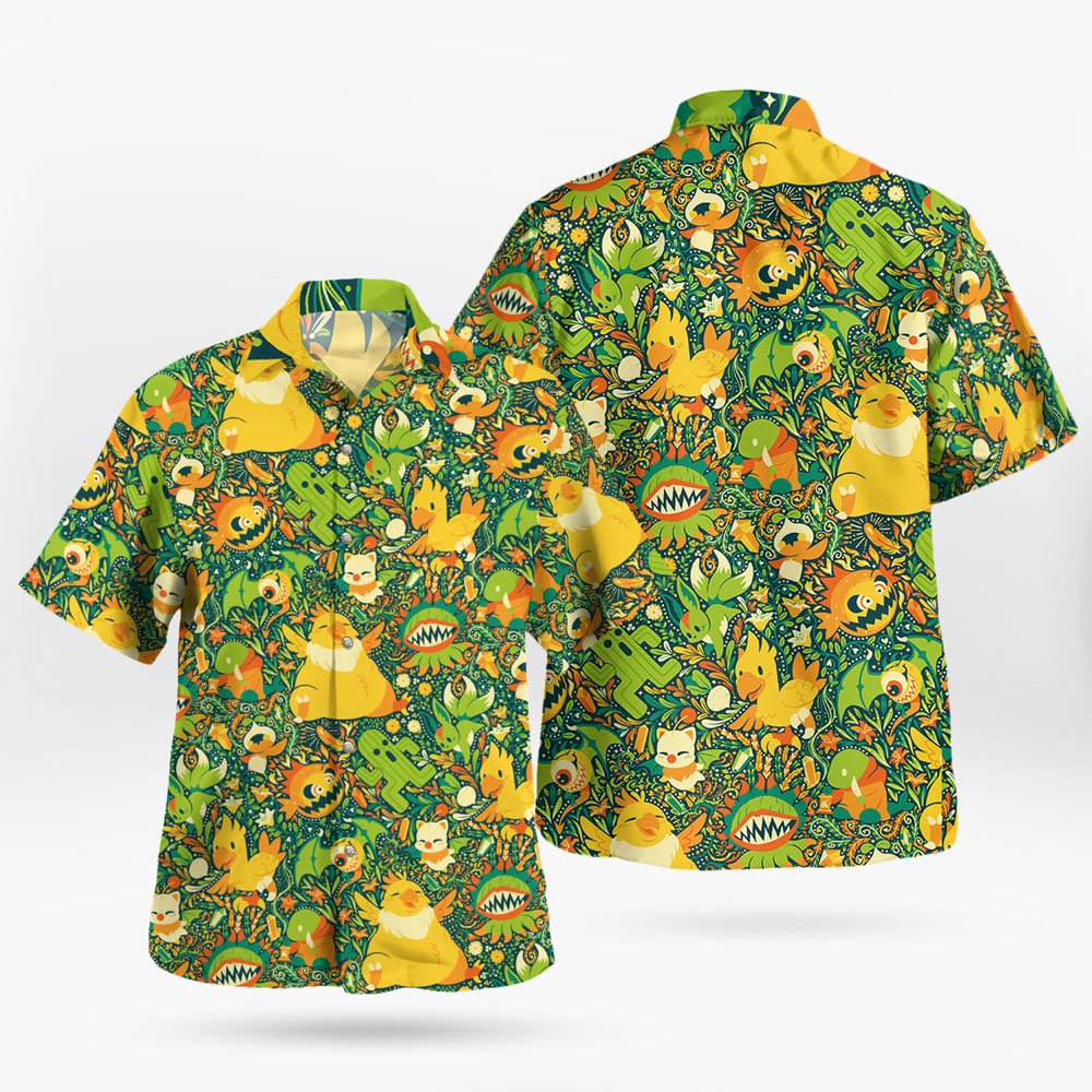 Green Pokemon Hawaiian Shirt – Tropical Anime Summer Shirt