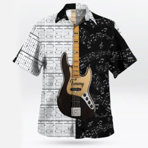 Electric Guitar Music Notes Hawaiian Shirt