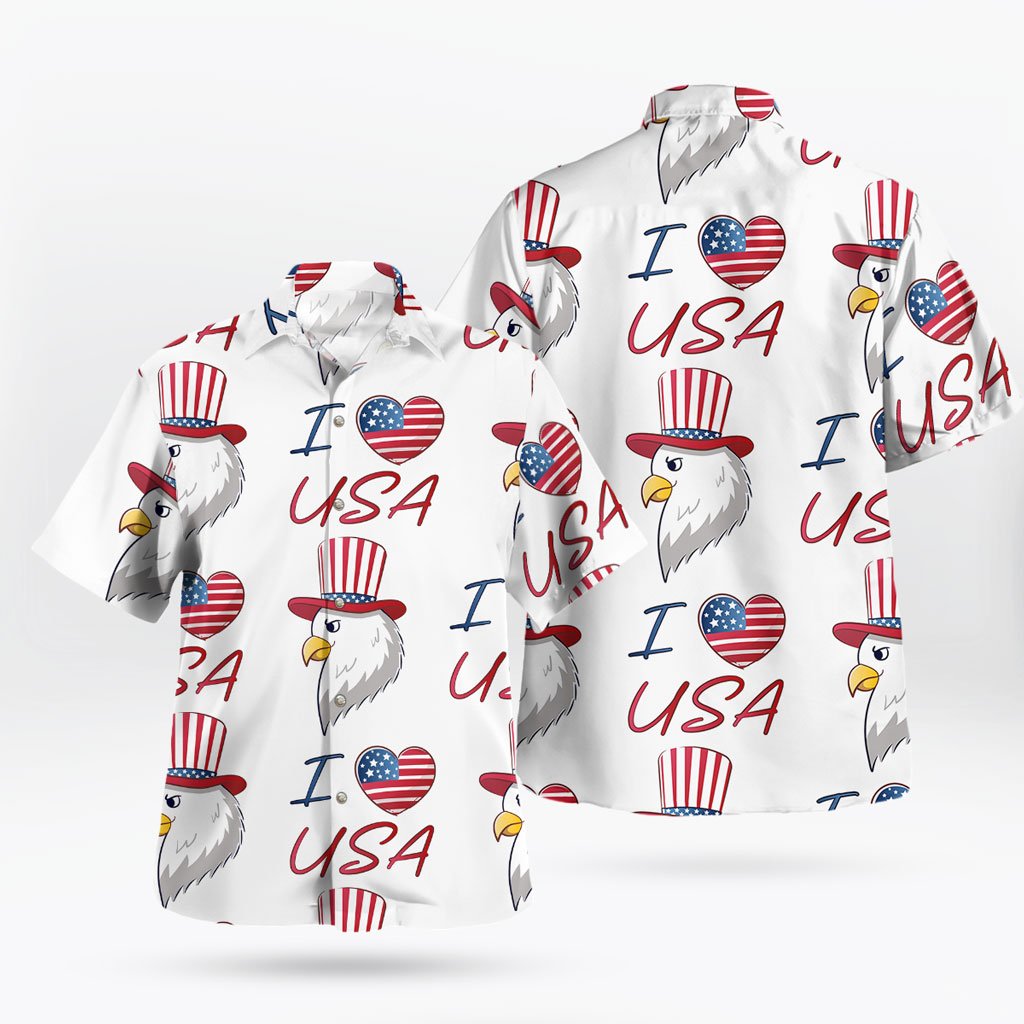 I Love USA Men's Hawaiian Shirt