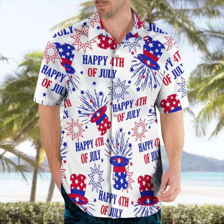 Men's Happy 4th of July Hawaiian Shirt