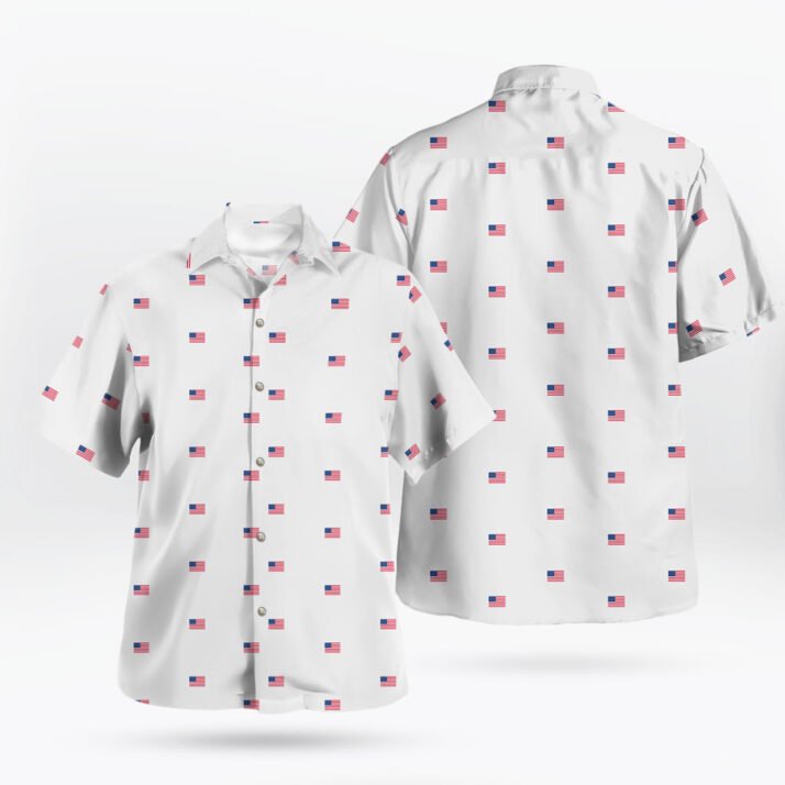 Men's US Flag Hawaiian Shirt Button-up