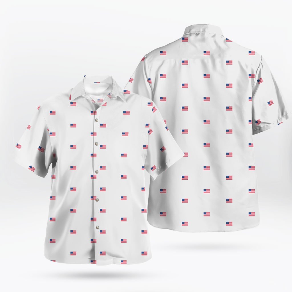 Men's US Flag Hawaiian Shirt Button-up