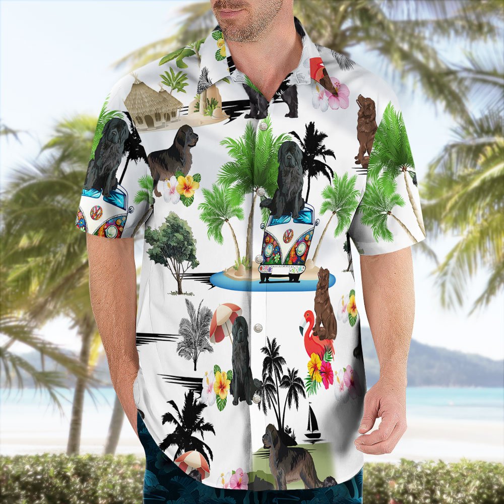 Newfoundland Dog Hawaiian Shirt