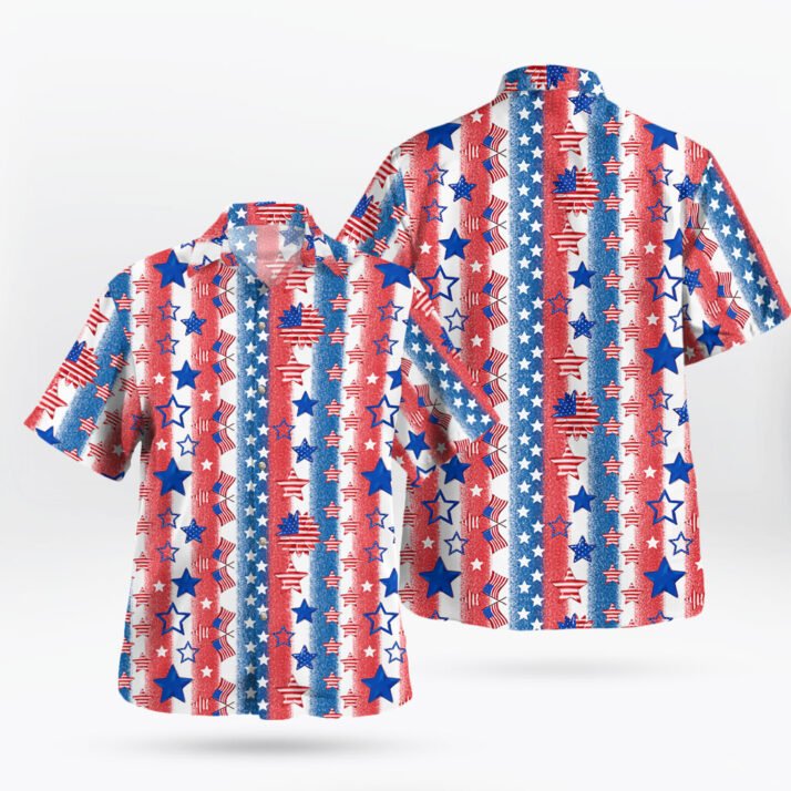 Patriotic American Flag Hawaiian Shirt Independence Day
