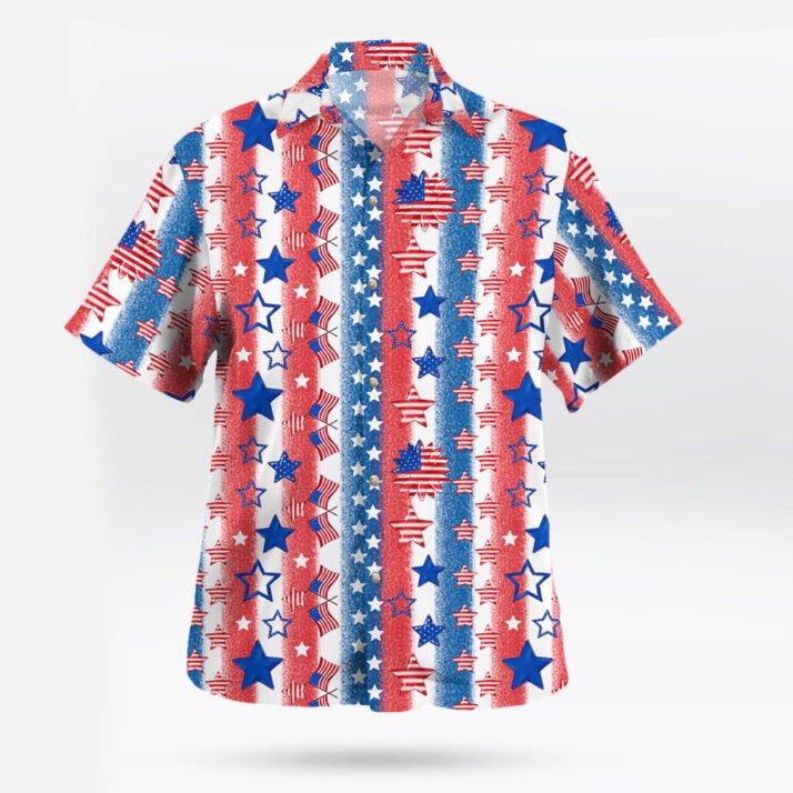 Patriotic American Flag Hawaiian Shirt Independence Day