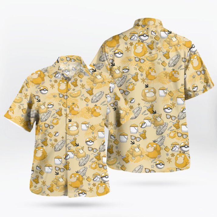 Pokemon Psyduck Summer Mood Hawaiian Shirt – Yellow Funny & Relaxed Pokémon Vibes - Image 2