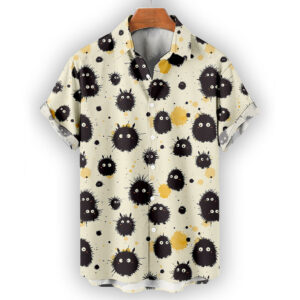 Soot Sprite Hawaiian Shirt – Ghibli-Inspired Dust Spirit Print