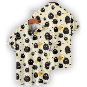 Soot Sprite Hawaiian Shirt – Ghibli-Inspired Dust Spirit Print