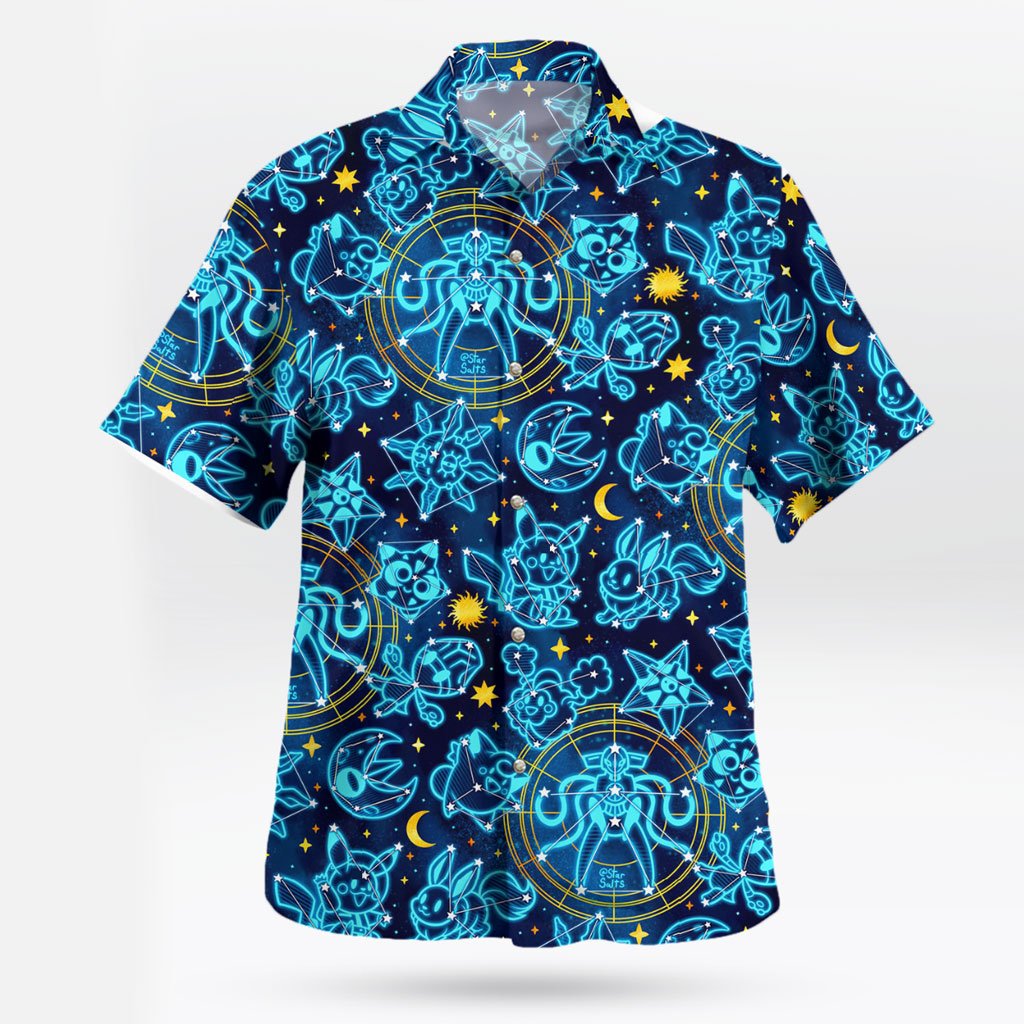 Space Celestial Pokemon Hawaiian Shirt – Cosmic Style for Anime Fans 7 Space Celestial Pokemon Hawaiian Shirt