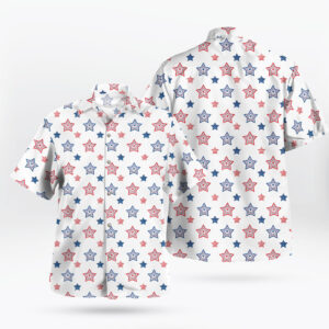 Star-Spangled Elegance Button-Up Hawaiian Shirt