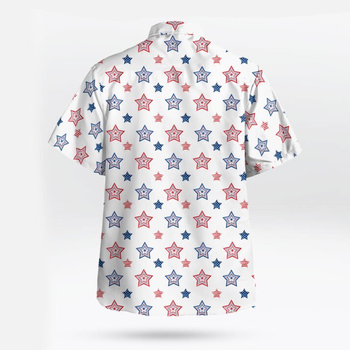 Star-Spangled Elegance Button-Up Hawaiian Shirt