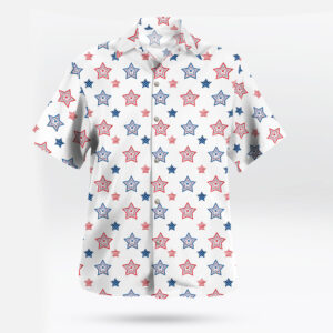 Star-Spangled Elegance Button-Up Hawaiian Shirt