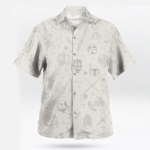Star Wars White Hawaiian Shirt - Minimalist Style