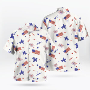 Stars & Flights Casual 4th of July Hawaiian Shirt American