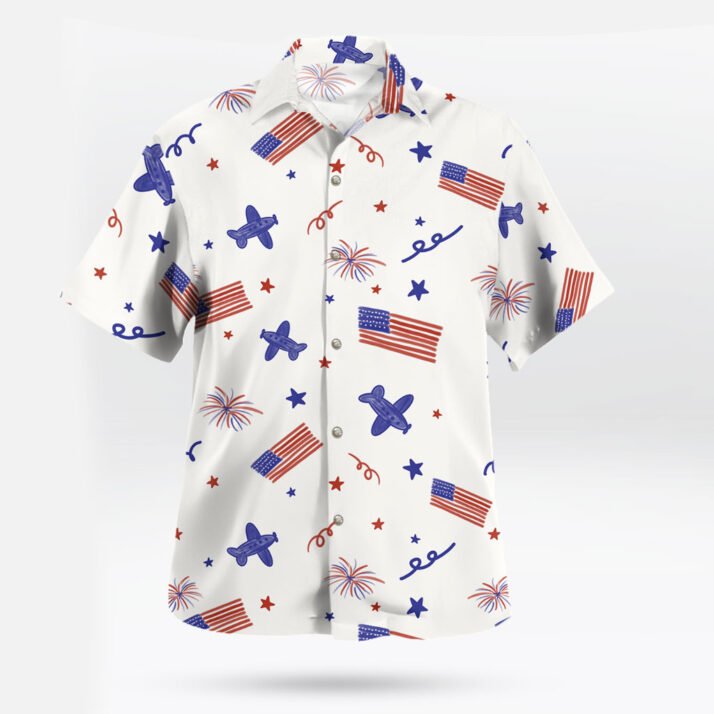 Stars & Flights Casual 4th of July Hawaiian Shirt American