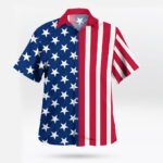 Stars & Stripes USA Flag Short Sleeve Button Up Hawaiian Shirt
