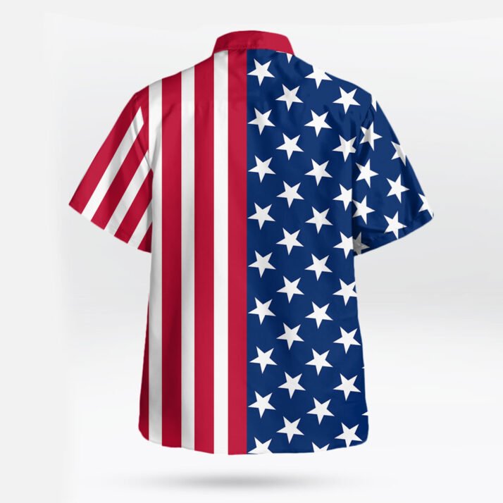 Stars & Stripes USA Flag Short Sleeve Button Up Hawaiian Shirt