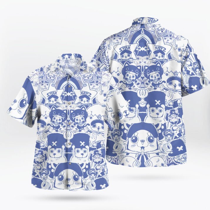 Tony Tony Chopper Blue Sketch Hawaiian Shirt