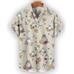 Totoro Hawaiian Shirt – Floral Ghibli-Inspired Button-Up