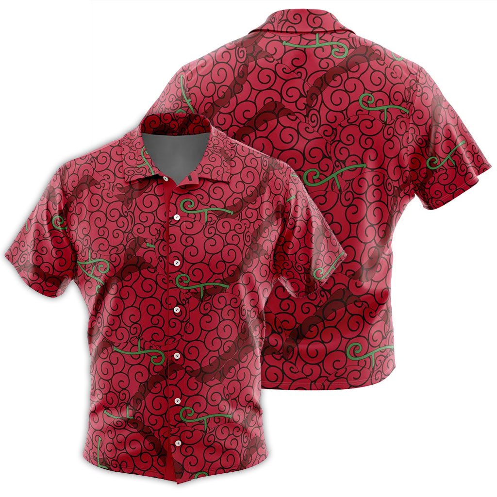 Trafalgar Law Ope Ope no Mi Devil Fruit Button-Up Shirt Red 7 Trafalgar Law Ope Ope no Mi Devil Fruit Hawaiian Shirt
