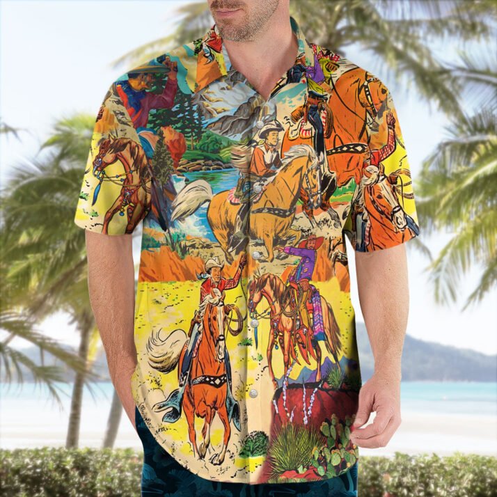 Tropical Cowboy Hawaiian Shirt – Western Aloha Vibes for Summer Style - Image 3