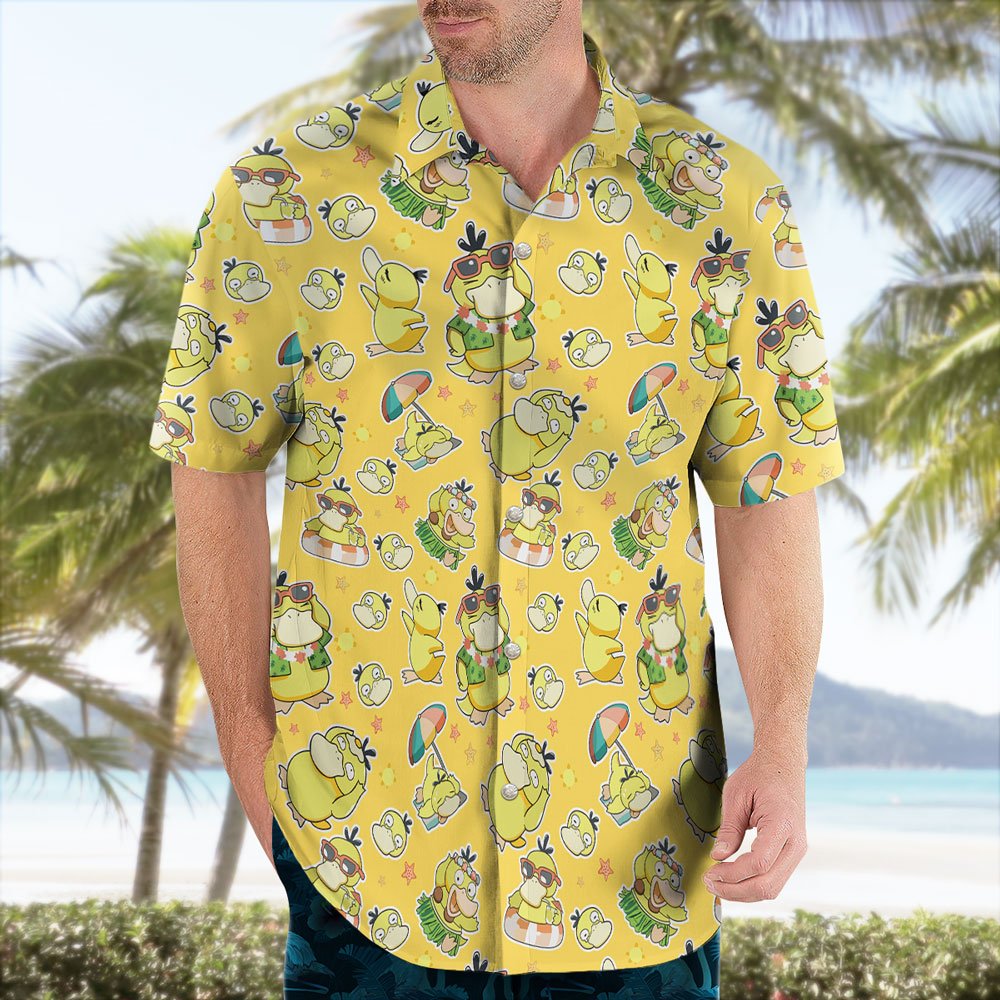 Yellow Psyduck Hawaiian Shirt – Funny Pokemon Summer Aloha Shirt 1